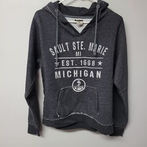 Salt Creek Sault Ste Marie MI Est 1668 Anchor Graphic Hoodie Sweatshirt M